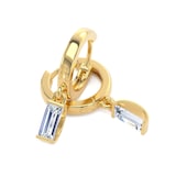 Goldsmiths 9ct Yellow Gold 1.00cttw Baguette Cut Lab Grown Diamond Huggie Drop Earrings