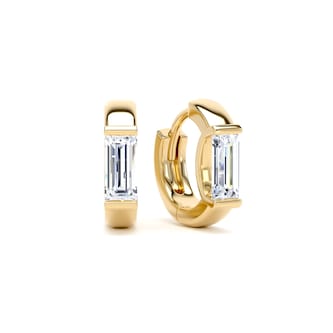 Goldsmiths 9ct Yellow Gold 1.00cttw Baguette Cut Lab Grown Diamond Huggie Earrings Goldsmiths 9ct Yellow Gold 1.00cttw Baguette Cut Lab Grown Diamond Huggie Earrings