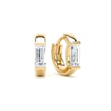 Goldsmiths 9ct Yellow Gold 1.00cttw Baguette Cut Lab Grown Diamond Huggie Earrings