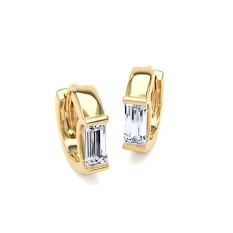 Goldsmiths 9ct Yellow Gold 1.00cttw Baguette Cut Lab Grown Diamond Huggie Earrings Goldsmiths 9ct Yellow Gold 1.00cttw Baguette Cut Lab Grown Diamond Huggie Earrings