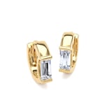Goldsmiths 9ct Yellow Gold 1.00cttw Baguette Cut Lab Grown Diamond Huggie Earrings