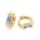 Goldsmiths 9ct Yellow Gold 1.00cttw Baguette Cut Lab Grown Diamond Huggie Earrings