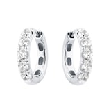 Goldsmiths 9ct White Gold 1.00cttw Brilliant Cut Lab Grown Diamond  5 Stone Hoop Earrings