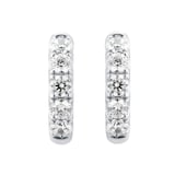 Goldsmiths 9ct White Gold 1.00cttw Brilliant Cut Lab Grown Diamond  5 Stone Hoop Earrings