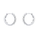 Goldsmiths 9ct White Gold 1.00cttw Brilliant Cut Lab Grown Diamond  5 Stone Hoop Earrings