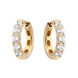 Goldsmiths 9ct Yellow Gold 1.00cttw Brilliant Cut Lab Grown Diamond  5 Stone Hoop Earrings
