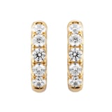 Goldsmiths 9ct Yellow Gold 1.00cttw Brilliant Cut Lab Grown Diamond  5 Stone Hoop Earrings