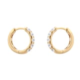 Goldsmiths 9ct Yellow Gold 1.00cttw Brilliant Cut Lab Grown Diamond  5 Stone Hoop Earrings