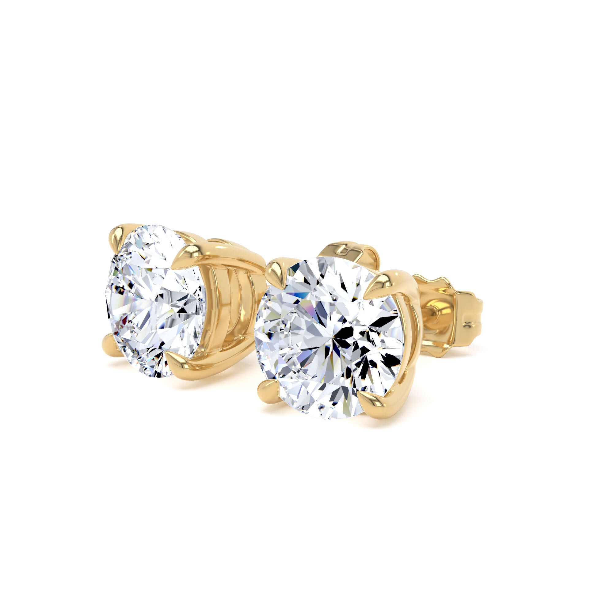 Goldsmiths 9ct Yellow Gold 3.00cttw Brilliant Cut Lab Grown Diamond Solitaire Stud Earrings Goldsmiths 9ct Yellow Gold 3.00cttw Brilliant Cut Lab Grown Diamond Solitaire Stud Earrings