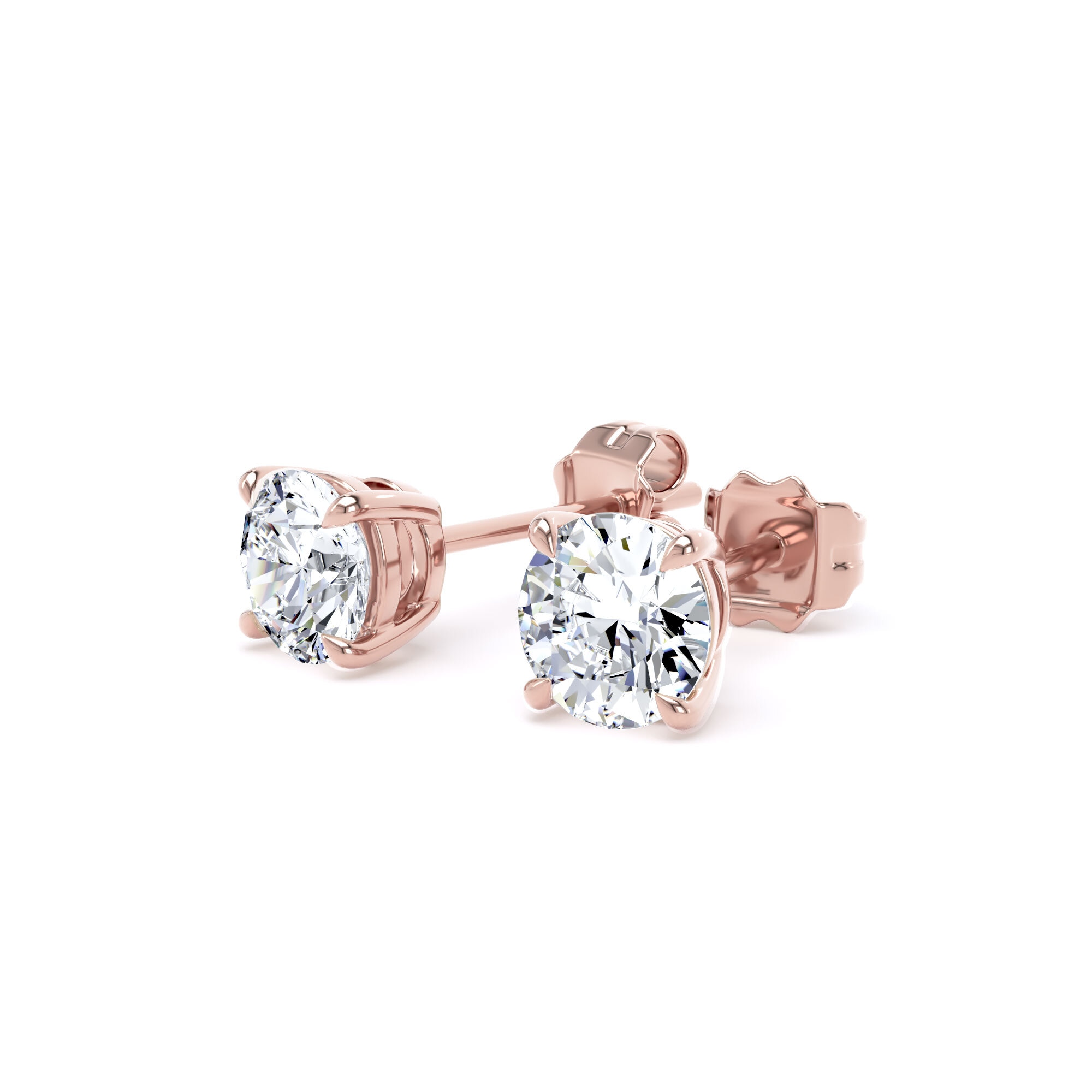 Goldsmiths 9ct Rose Gold 1.00cttw Brilliant Cut Lab Grown Diamond Solitaire Stud Earrings Goldsmiths 9ct Rose Gold 1.00cttw Brilliant Cut Lab Grown Diamond Solitaire Stud Earrings