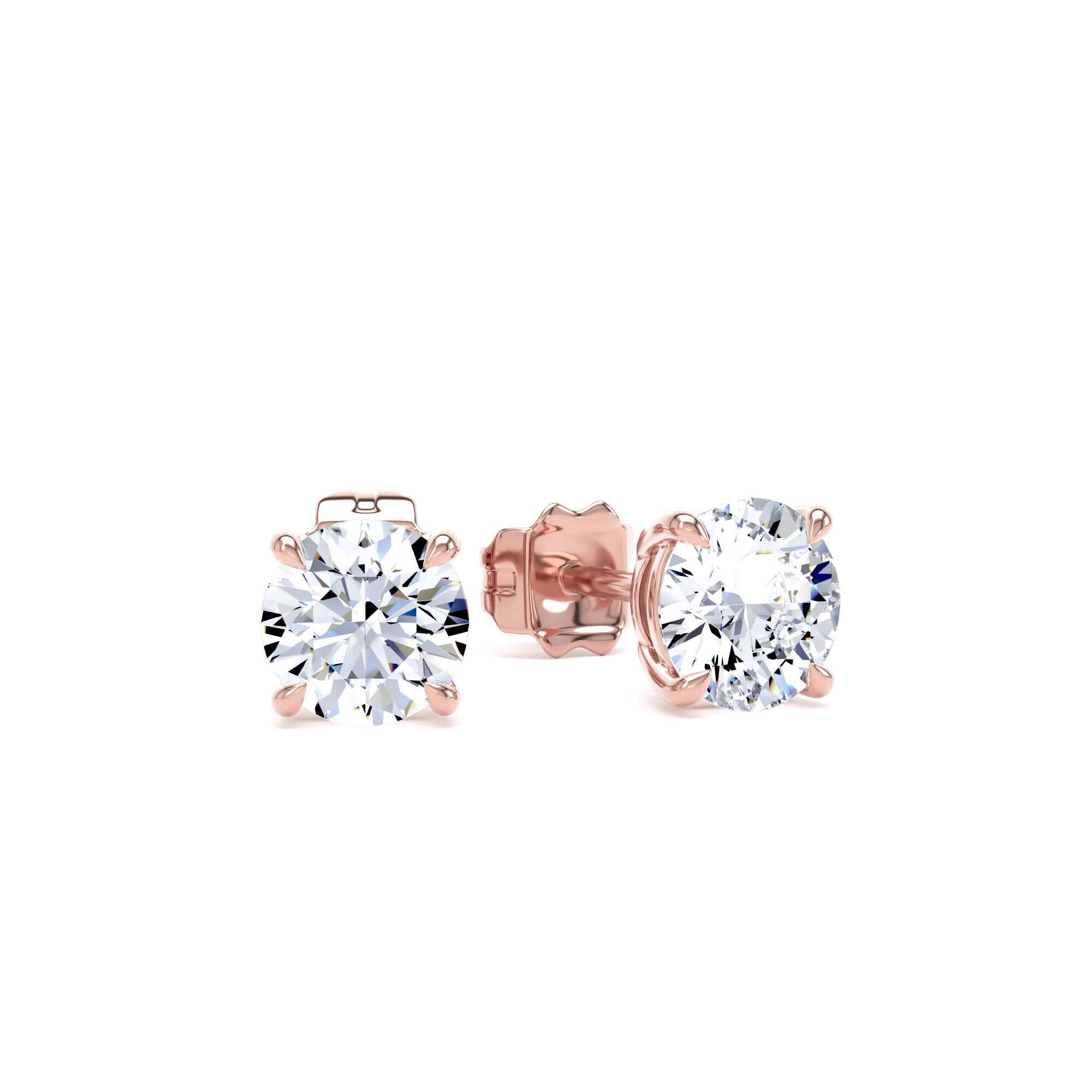 9ct Rose Gold 1.50cttw Brilliant Cut Lab Grown Diamond Solitaire Stud Earrings
