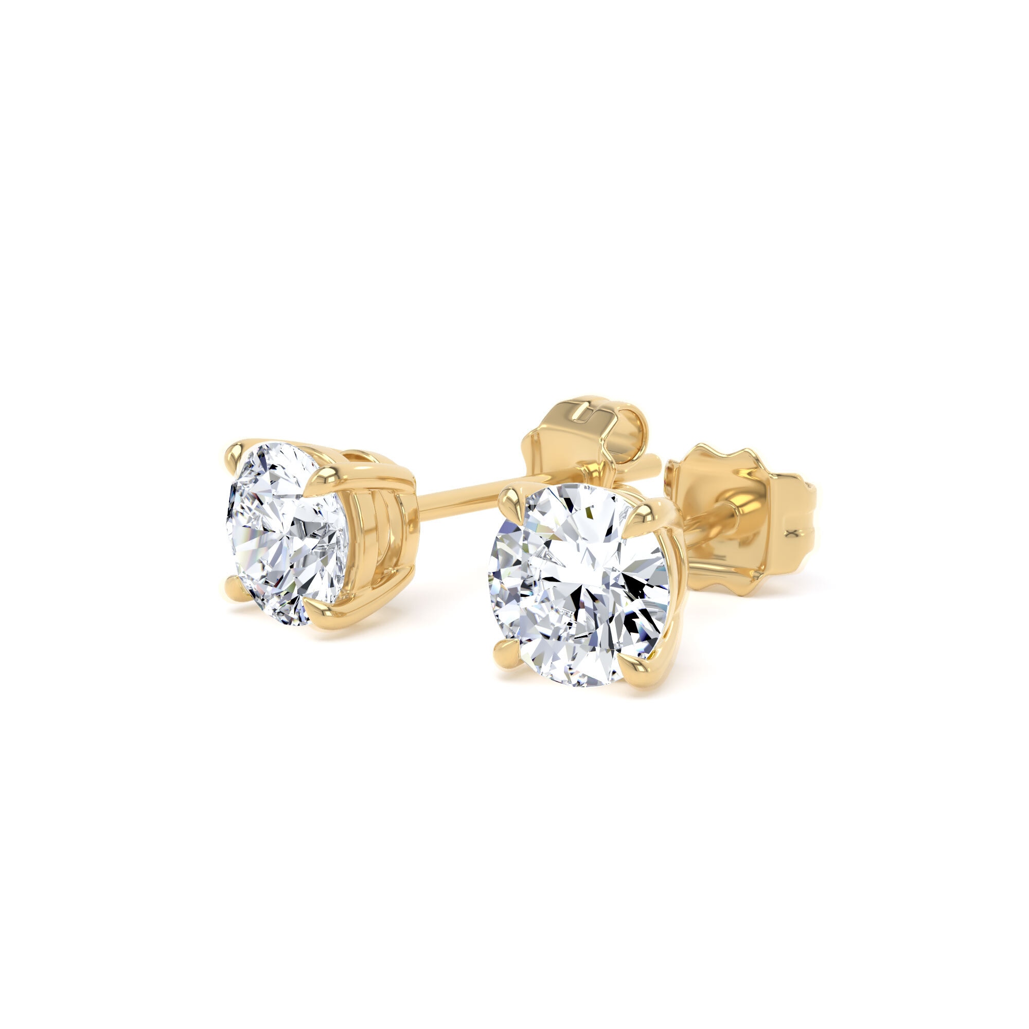 Goldsmiths 18ct Yellow Gold 1.00cttw Brilliant Cut Lab Grown Diamond Solitaire Stud Earrings
