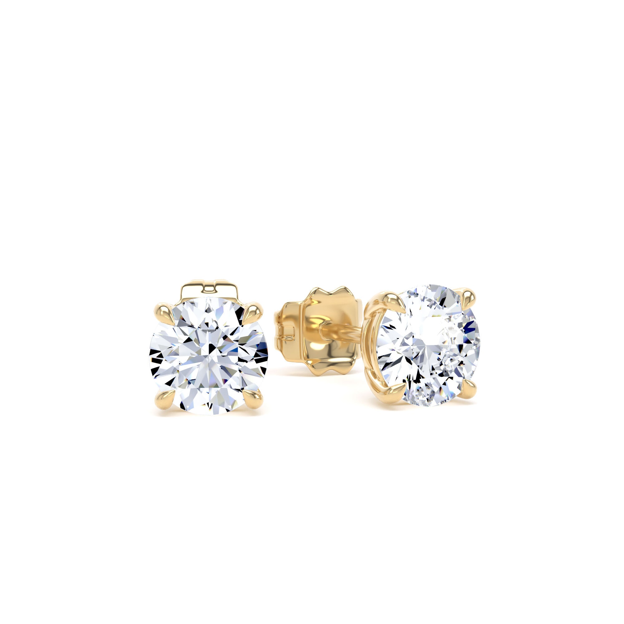 18ct Yellow Gold 1.50cttw Brilliant Cut Lab Grown Diamond Solitaire Stud Earrings