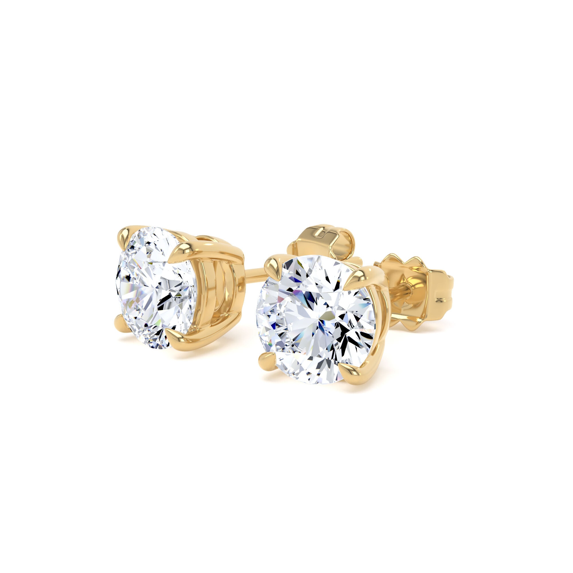 Goldsmiths 18ct Yellow Gold 2.00cttw Brilliant Cut Lab Grown Diamond Solitaire Stud Earrings Goldsmiths 18ct Yellow Gold 2.00cttw Brilliant Cut Lab Grown Diamond Solitaire Stud Earrings