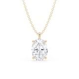 Goldsmiths 9ct Yellow Gold 1.50cttw Oval Cut Solitaire Lab Grown Diamond Pendant