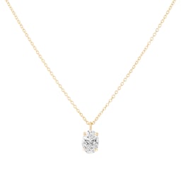 25020000 - 9ct Yellow Gold 1.50cttw Oval Cut Solitaire Lab Grown Diamond Pendant