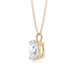 Goldsmiths 9ct Yellow Gold 1.50cttw Oval Cut Solitaire Lab Grown Diamond Pendant