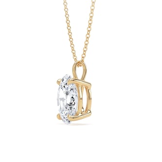 Goldsmiths 9ct Yellow Gold 2.00cttw Oval Cut Solitaire Lab Grown Diamond Pendant Goldsmiths 9ct Yellow Gold 2.00cttw Oval Cut Solitaire Lab Grown Diamond Pendant