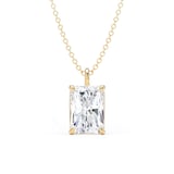 Goldsmiths 9ct Yellow Gold 1.50cttw Radiant Cut Solitaire Lab Grown Diamond Pendant