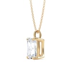 Goldsmiths 9ct Yellow Gold 1.50cttw Radiant Cut Solitaire Lab Grown Diamond Pendant
