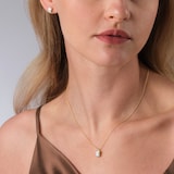 Goldsmiths 9ct Yellow Gold 1.50cttw Radiant Cut Solitaire Lab Grown Diamond Pendant