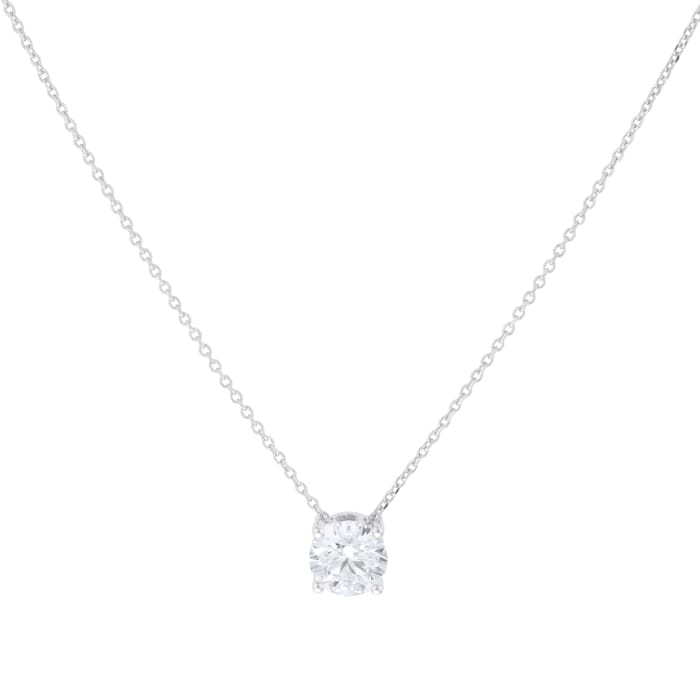 Goldsmiths 18ct White Gold 1.00cttw Brilliant Cut Lab Grown Diamond Solitaire Pendant