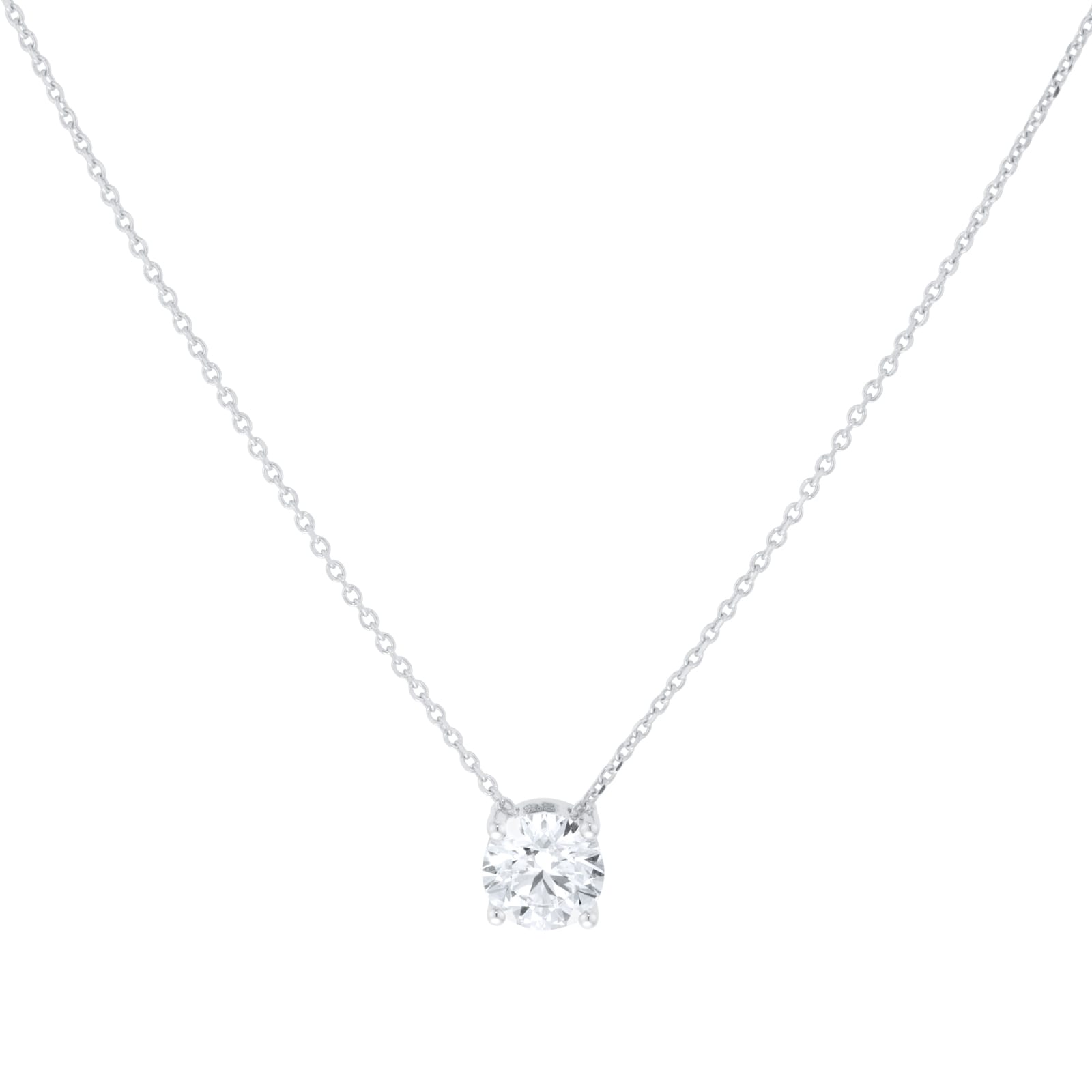 Goldsmiths 18ct White Gold 1.00cttw Brilliant Cut Lab Grown Diamond Solitaire Pendant
