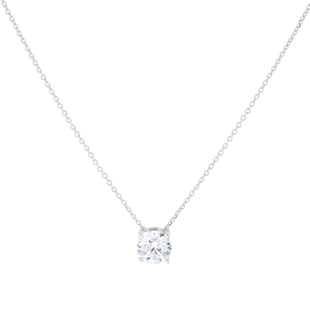 Goldsmiths 18ct White Gold 1.00cttw Brilliant Cut Lab Grown Diamond Solitaire Pendant