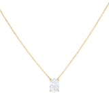 Goldsmiths 18ct Yellow Gold 1.00cttw Oval Cut Lab Grown Diamond Solitaire Pendant