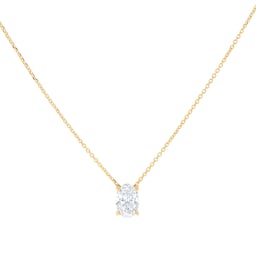 25020004 - 18ct Yellow Gold 1.00cttw Oval Cut Lab Grown Diamond Solitaire Pendant