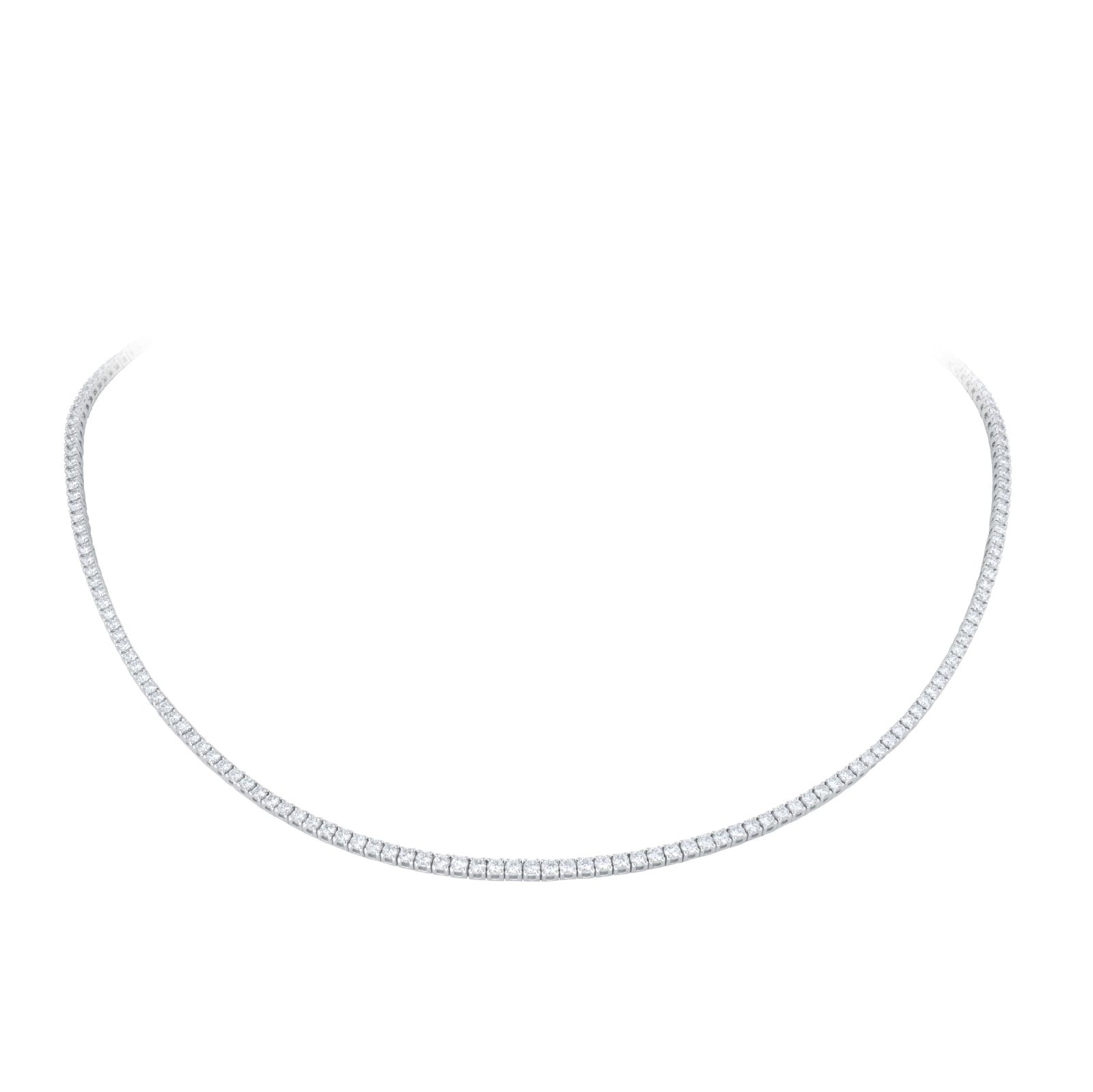 Goldsmiths 18ct White Gold 6.00cttw Lab Grown Diamond Line Necklace