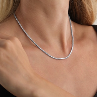 Goldsmiths 18ct White Gold 6.00cttw Lab Grown Diamond Line Necklace