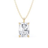 Goldsmiths 9ct Yellow Gold 2.00cttw Radiant Cut Solitaire Lab Grown Diamond Pendant
