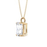 Goldsmiths 9ct Yellow Gold 2.00cttw Radiant Cut Solitaire Lab Grown Diamond Pendant