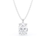 Goldsmiths 9ct White Gold 1.50cttw Oval Cut Solitaire Lab Grown Diamond Pendant