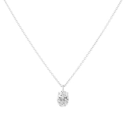 25020007 - 9ct White Gold 1.50cttw Oval Cut Solitaire Lab Grown Diamond Pendant
