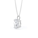 Goldsmiths 9ct White Gold 1.50cttw Oval Cut Solitaire Lab Grown Diamond Pendant