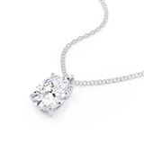 Goldsmiths 9ct White Gold 1.50cttw Oval Cut Solitaire Lab Grown Diamond Pendant