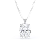Goldsmiths 9ct White Gold 2.00cttw Oval Cut Solitaire Lab Grown Diamond Pendant