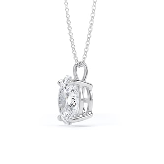 Goldsmiths 9ct White Gold 2.00cttw Oval Cut Solitaire Lab Grown Diamond Pendant Goldsmiths 9ct White Gold 2.00cttw Oval Cut Solitaire Lab Grown Diamond Pendant