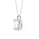 Goldsmiths 9ct White Gold 1.50cttw Radiant Cut Solitaire Lab Grown Diamond Pendant