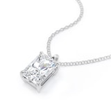Goldsmiths 9ct White Gold 1.50cttw Radiant Cut Solitaire Lab Grown Diamond Pendant