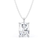 Goldsmiths 9ct White Gold 2.00cttw Radiant Cut Solitaire Lab Grown Diamond Pendant