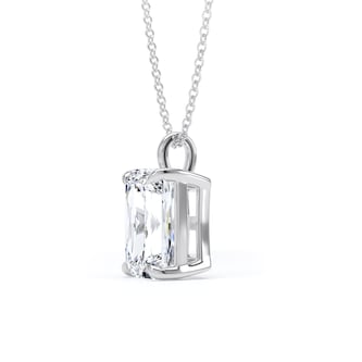 Goldsmiths 9ct White Gold 2.00cttw Radiant Cut Solitaire Lab Grown Diamond Pendant