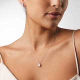 Goldsmiths 9ct White Gold 2.00cttw Radiant Cut Solitaire Lab Grown Diamond Pendant