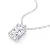 Goldsmiths 9ct White Gold 2.00cttw Radiant Cut Solitaire Lab Grown Diamond Pendant