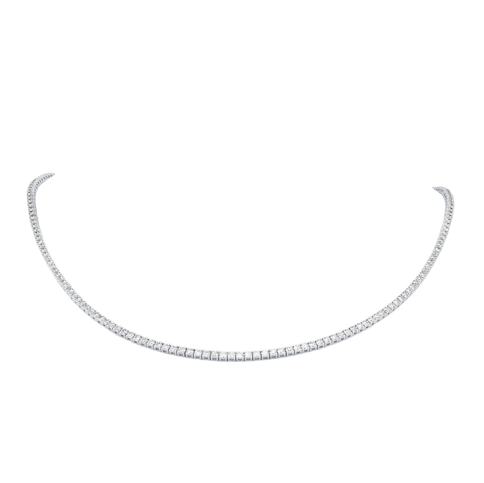 Goldsmiths 9ct White Gold 6.00cttw Lab Grown Diamond Line Necklace Goldsmiths 9ct White Gold 6.00cttw Lab Grown Diamond Line Necklace