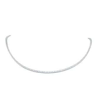 Goldsmiths 9ct White Gold 6.00cttw Lab Grown Diamond Line Necklace