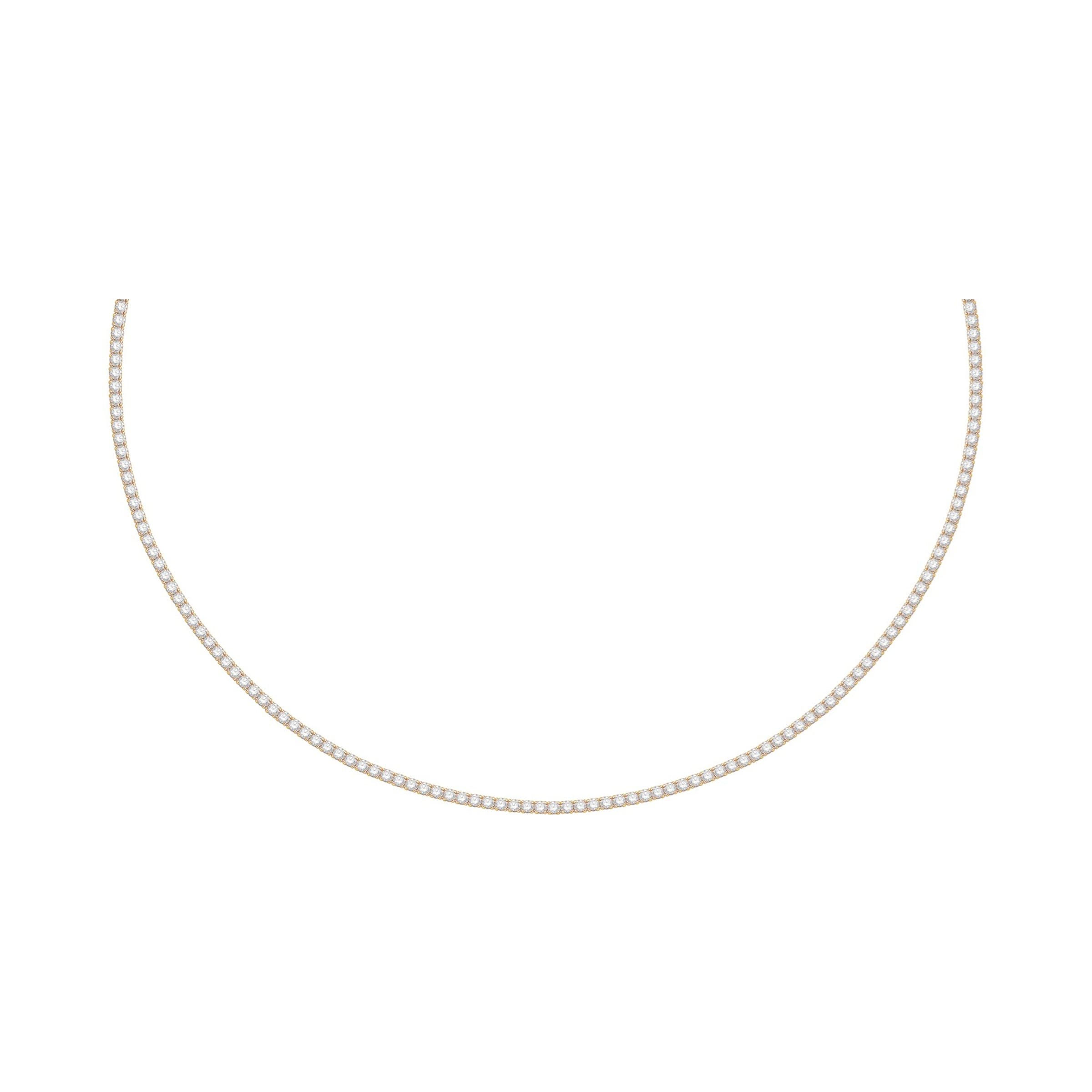 9ct Yellow Gold 6.00cttw Lab Grown Diamond Line Necklace