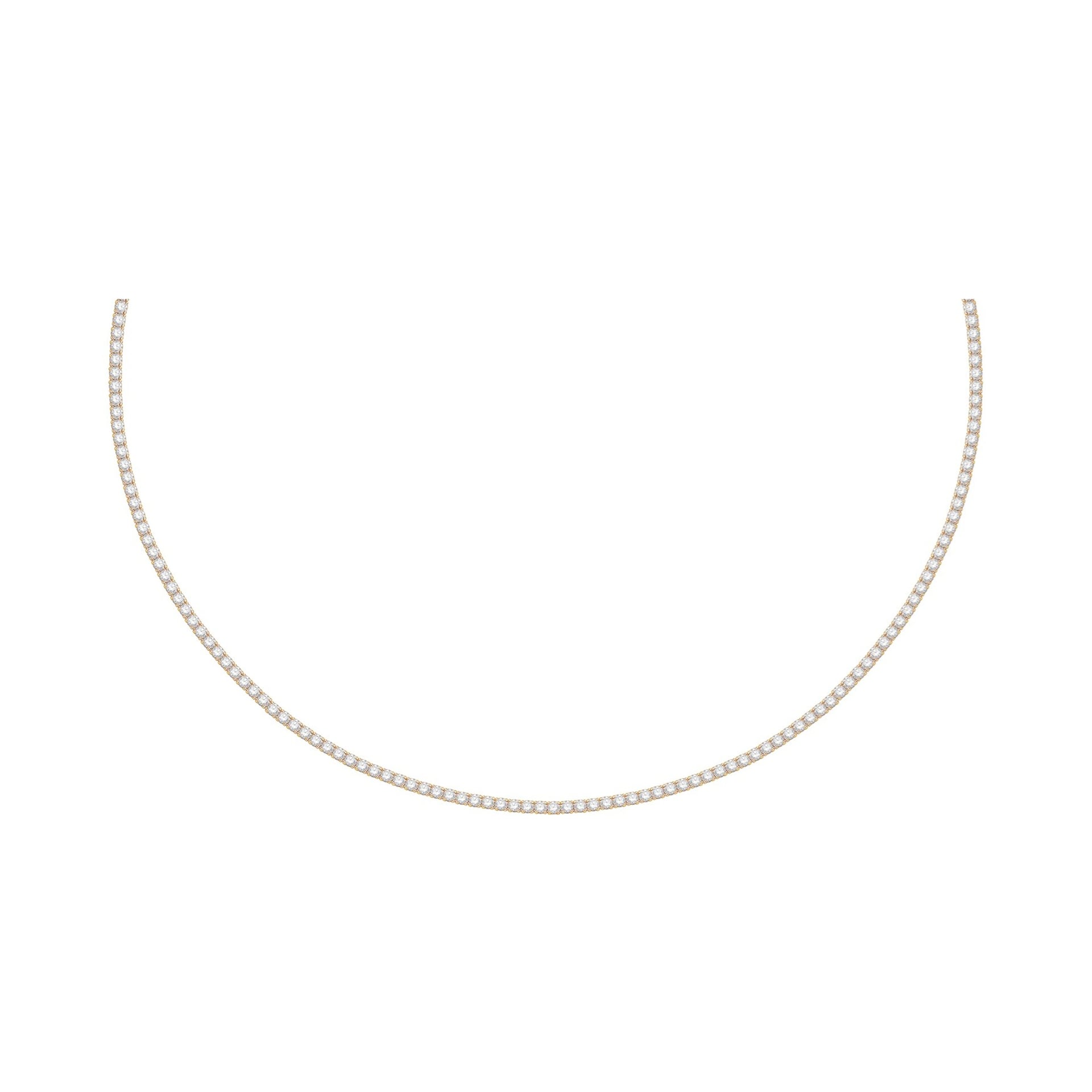 Goldsmiths 9ct Yellow Gold 6.00cttw Lab Grown Diamond Line Necklace